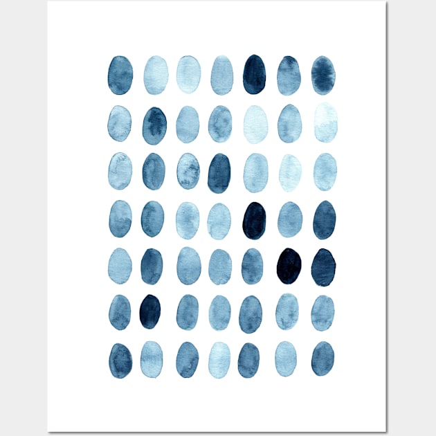 Blue ovals Wall Art by Aidi Riera